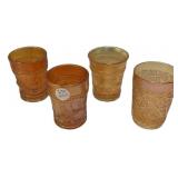 Marigold Carnival Glass Tumblers Set/4
