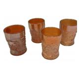 Marigold Carnival Glass Tumblers Set/4