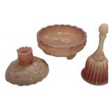 Pink Slag Glass 3-Piece Set