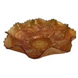Marigold Carnival Glass Grape Bowl