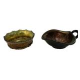 Carnival Glass Bowl & Nappy Set