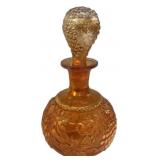 Marigold Carnival Glass Grape Decanter