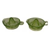 Green Depression Glass Juicers Pair