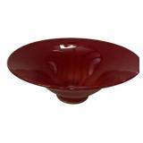 Red Ceramic Flared Pedestal Bowl