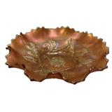 Carnival Glass Ruffled Bowl Marigold