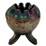 Carnival Glass Footed Rose Bowl