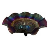 Carnival Glass Ruffled Edge Bowl