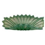 Green Depression Glass Petal Bowl