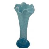 Fenton Blue Opalescent Tree Trunk Vase
