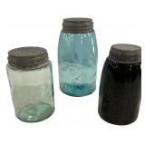 Antique Mason Jars Lot of Three