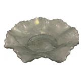 White Iridescent Carnival Glass Bowl