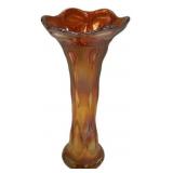 Marigold Carnival Glass Tree Trunk Vase