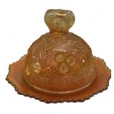 Marigold Carnival Glass Butter Dish