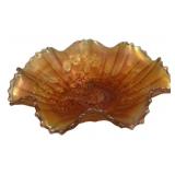 Marigold Carnival Glass Good Luck Bowl