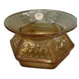Amber Textured Glass Spittoon Vase