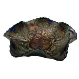Carnival Glass Ruffled Bowl Thistle