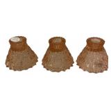 Pink Depression Glass Lamp Shades Set/3