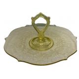 Yellow Depression Glass Serving Tray