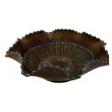 Carnival Glass Ruffled Edge Bowl