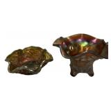 Pair Marigold Carnival Glass Bowls