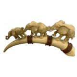 Elephant Resin Tusk Sculpture 14"w