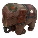 12" Wood Carved Elephant