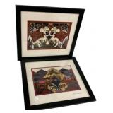 Two Mar Abboud Elephant and Camel Prints 16"h., 1