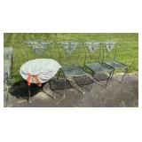 Metal Glass Patio Table and Chairs