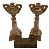 Candle Holders 19"h and Trinket Box