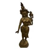 18" Brass Buddhist goddess Tara