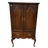 Late 20th Century Cherry Queen Anne TV Cabinet 64"