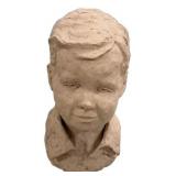 Pottery Bust of Child 10"h