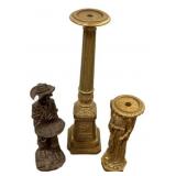 Resin Gold Candle holders and Resin Boy Statue