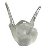 9" Lalique Art Glass Sylvie Double Entwined Birds