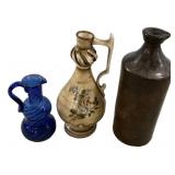 Art Glass Vase, and Pottery Vase