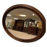 35" Wood Oval Wall Mirror
