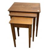 3 Shaker Style Oak Nest of Tables