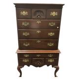 Henkel Harris Black Cherry Queen Anne Highboy Dres