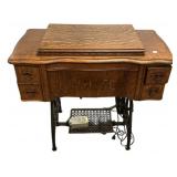 Antique Oak Cabinet with Kenmore Machine