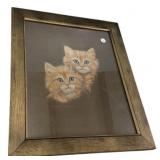 24"h., 20"w Signed Kitten Artwork