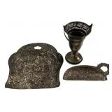 Japan Metal Scoops and Silver Plate Basket