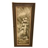 Signed Tall Signed Painting of Ship