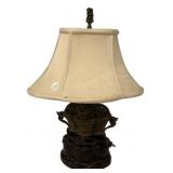 Antique Asian dragon bronze censer lamp  21"h