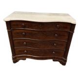 Victorian Marble Mahogany Dresser 38"h., 44" wl