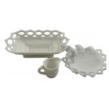 Westmoreland Lattice Basket, Dish, and Pitcher