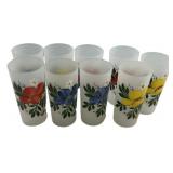 Hazel Atlas Hand Painted Flower Glasses