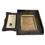 VTG Wood Picture Frame and Cross Stick