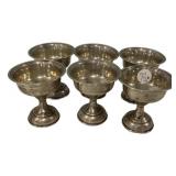 6 Weighted Sterling Cups 4"h