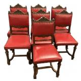 7 Antique French Renaissance style Dining Chairs