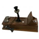 Antique Wooden Wall Telephone